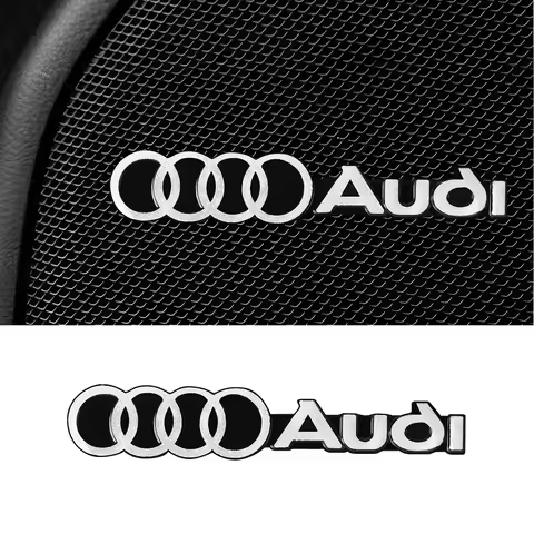 3D Aluminum Car Audio Decorate Emblem Badge Stickers For Audi A3 A4 A5 A6 B8 Q5 S5 Sline B6 S3 S6 A1