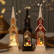 Pajangan Lentera LED Snowglobe Salju Gereja Katedral Natal PREMIUM
