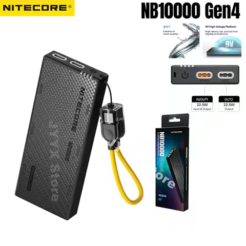 NITECORE NB10000 Gen4 10000mAh 9V Carbon Fiber Power Bank 22.5W Fast Charge Mobile Outdoor Powerbank