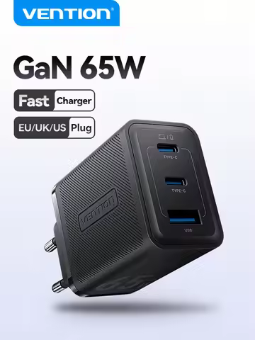 Vention 65W GaN Charger Type C Quick Charge 4.0 3.0 USB Charger For iPhone 15 14 13 12 Pro Max Fast 