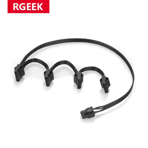 PCI-e 6Pin 1 Male to 4x Molex SATA Power Supply Cable Port Multiplier for CORSAIR RMx Series RM1000x