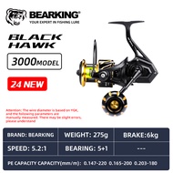Bearking New Saltwater Fishing Reel B-Hawk 3000-6000 5+1BB Bearings Max Drag 10KG With 5.2:1 Metal S