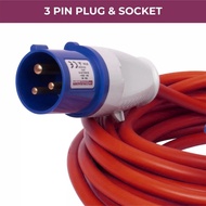 10m Cable Car Power Adapter Extender 16 Amp 240V Auto Chargers  Mains Extension Motorhome Camper Van