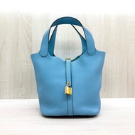 HERMRS北方藍金釦菜籃子PICOTIN22
