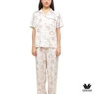 Wacoal CAFE’ CATION ชุดนอนแขนสั้น ขายาว พิมพ์ลาย Coffee Print รุ่น WN7G05 สีเบจ (LB)