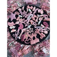 Set 50 kẹp tóc mix hình ngẫu nhiên siêu cute tone màu hồng cam kẹp tóc  chữ c