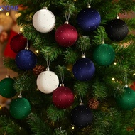 OONE 9pcs/set Velvet Christmas Balls, Glitter Flocking Christmas Ball Ornaments, Creative Plastic Sh