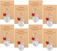 8 Pcs Teacher Gifts Teacher Keychain Valentines Day Gift Ideas Gifts for Teachers Thank You Teacher 