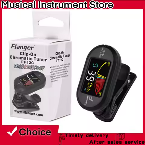 Flanger Guitar Tuner LED Screen Clip on Tuner with 360 ° Rotating Display Tuner Guitar Bass ukulele 