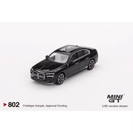 BMW i7 eDrive50 Black Sapphire 802 Scale 1:64 Brand Minigt