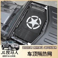 Sansour Car Top Sunshade Cover for Jeep Wrangler JL 2018 Roof Anti UV Sun Protection Mesh Net for Je