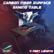 (4 FEETS) SOKANO Gaming Table GT001 (WITH LED LIGHT) Carbon Fiber Surface Ergonomic Design Stylish C