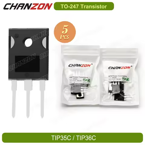 New Original 5Pcs TO247 Tip35C Tip36C PNP NPN Powerful Transistor 100V 25A Bipolar Junction Triode T