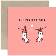 [Coisíní] Wedding Anniversary Card for Couple - Humour Card For Husband Wife - 'Perfect Pair' Socks 