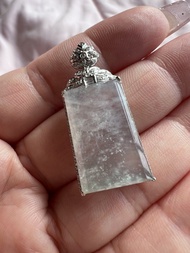 [已絕礦]  18K真金真鑽石木那翡翠玉吊墜 木那雪花棉