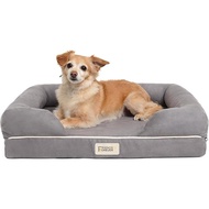 Chester Small Dog Bed - Orthopedic Memory Foam Mattress, Calming Couch Bed, Wall Rim Pillow, Water R