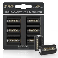 POWEROWL CR2 3V Lithium Battery, 6 Pack High Capacity CR15h270 CR 2 C2 3 Volt Batteries Cell, Long L
