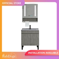 Rabdoge Bathroom Rock Surface Basin Cabinet With Smart LED Mirror Cabinet