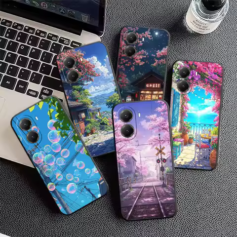 Anime Aesthetic Scenery Soft Phone Case for Xiaomi Poco X5 X6 X7 X8 Pro Max X3 F7 F8 Ultra M8 M7 M6 
