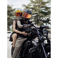 MT Helmet Retro Full Helmet Galama Motorcycle Helmet Motorcycle Cruise Unisex Ventilated Summer Blue