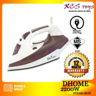 Dhome non-stick Electric Steam Iron 2200Watt DH-S1656 , 1 Years Warranty By Dhome Malasyia