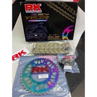 RK SPROCKET SET UNIQUE FOR Y15ZR / Y16ZR TITANIUM RAINBOW