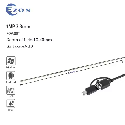 1MP 3.3mm FOV 80° HD Gun Cleaning Camera for Gun Barrel Inspection 1.5m USB 3-in-1 Soft Cord rifle e