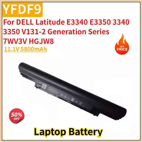 New YFDF9 Laptop Battery 11.1V 5200mAh for DELL Latitude E3340 E3350 3340 3350 V131-2 Generation Ser