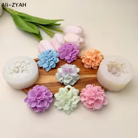 【AY】Hydrangea Flower Silicone Mold DIY Aromatherapy Candle Gypsum Resin Clay Mold Kitchen Baking Cak