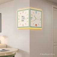 Tianzhi Corner Clock WallMounted Wall Lamp Cartoon TwoSided Wall Corner Clock Creative DoubleSided L
