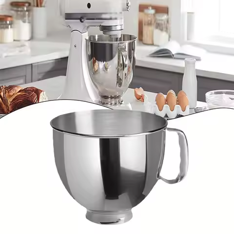 Stainless Steel Mixer Bowl For Kitchenaid 4.5QT And 5 QT Title Head Stand Mixer For K45SS KSM75 KSM1