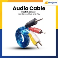 3in1 Aux Audio Cable 1.5M Length Audio Cable Speaker Connection Aux Audio 3.5 mm 3 plug RCA Aux 3 in
