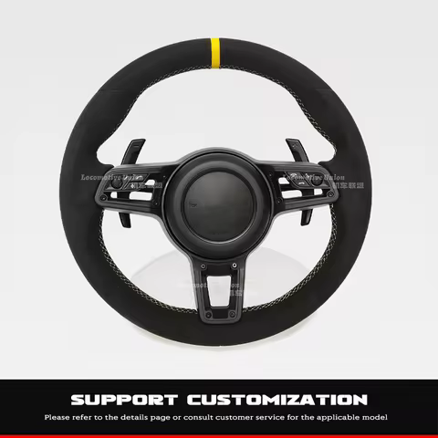 Alcantara suede yellow stitching Steering wheel for Porsche 911 Boxster 987 996 GT2 Cayenne 957 958 