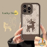 Infinix Hot 40 Pro 30i 30 Play Infinix Note 30 VIP Smart 7 8 Note 12 Turbo G96 Creative Cartoon Lucky Deer Phone Case Thickened Protector Anti Drop Soft Cover