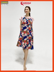 Đầm Nữ 𝐂𝐀𝐑𝐃𝐈𝐍𝐀 Chất Lụa Mango Cao Cấp Phối Tay Raglag Dáng Suông Họa Tiết Tinh Tế 2VM06