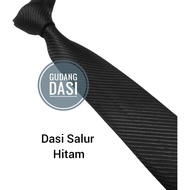 dasi pria hitam 3 inchi dasi kantor dasi motif garis bahan polyester