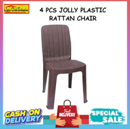 [RESTOCK] 4 PCS JOLLY PLASTIC RATTAN CHAIR / RATTAN CHAIR / SET OF RATTAN CHAIR / DINING CHAIR