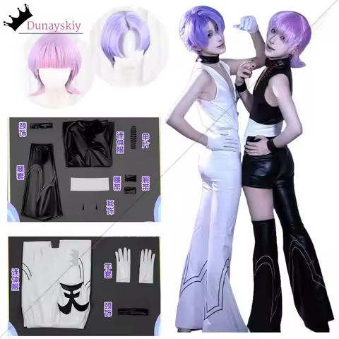 Angel Brother Anime New Panty & Stocking With Garterbelt Cosplay Hot Sale Latex Catsuit Black White 