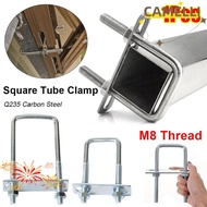 CAMELLI5Q 1Pcs Pipe U-clamp, Screws With Baffle M8 Square Tube Clamp, Durable Galvanized Q235 Carbon