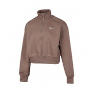 เสื้อกันหนาวผ้าคอตตอน 2025 สตรี AS W NSW PHNX FLC QZ CROP หมวกไคลน์ DQ5768-233