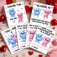 24PCS Valentine's Day 6 & 7 Theme Greeting Cards (6 Designs) - 'You + Me = 67' Cute Cartoon Note Car