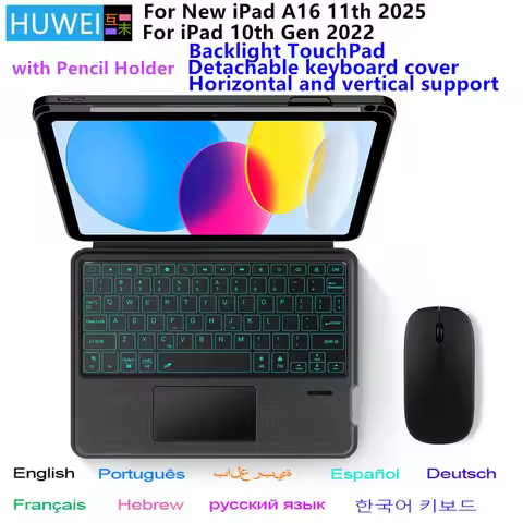 Magic Keyboard Case For iPad A16 11 inch 2025 iPad 11th Stand Cover for new iPad 11th 10th Generatio