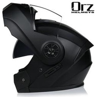 ORZ電動電瓶頭盔灰男女士全盔四季藍牙揭面盔夏季安全帽