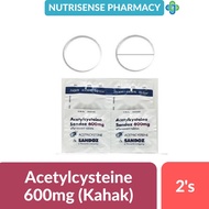 SANDOZ Acetylcysteine Effervescent Tablet 600mg 2's [Cair Kahak]