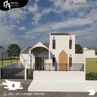 Desain Rumah , 2 Lantai Di Lahan 10 x 15 M , 3 Kamar Tidur