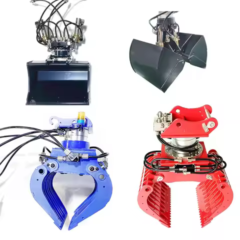 1/14 K970 946 RC Hydraulic Excavator Metal Accessories Hydraulic Grab Tilt Clamshell Bucket Excavato