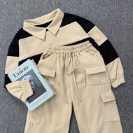 Jooly Up Cargo Sweatpant Korean Style Celana Kulot Kargo Kantong Banyak Wanita Ukuran Jumbo