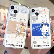 Couple Cartoon Pacha Dog Ticket Suitable for iPhone15 Phone Case 14promax Apple 13 Cute 12 Creative 