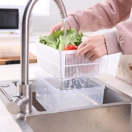 Kitchen Double Layer Drain Basket With Lid For Cleaning Fruits and Vegetables / Creative Washing Sin