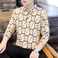 FAVOCENT Autumn Korean Version Long-sleeved Thin Strip Business Polo Shirt Men's Cotton T-shirt Sweater Men's Lapel Shirt Collar Pink